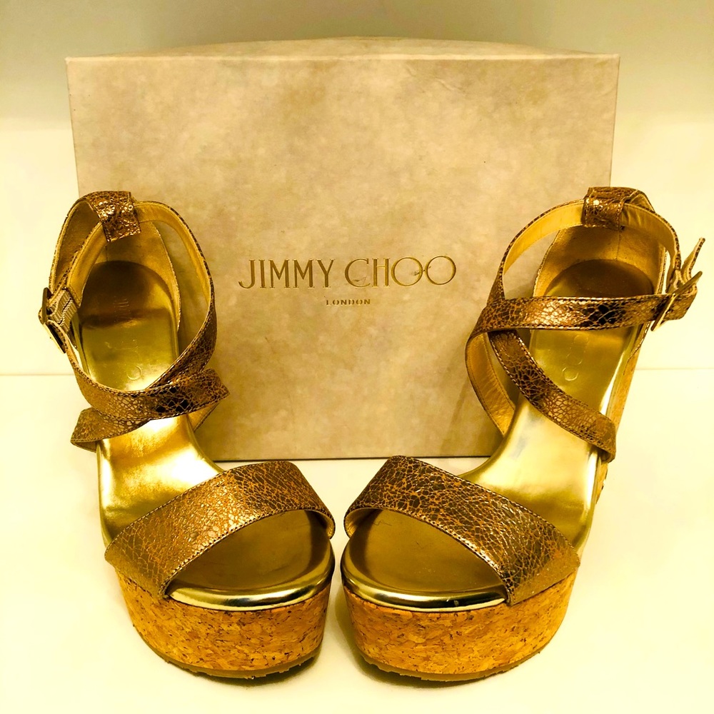 JIMMY CHOO CORK PLATFORM WEDGE